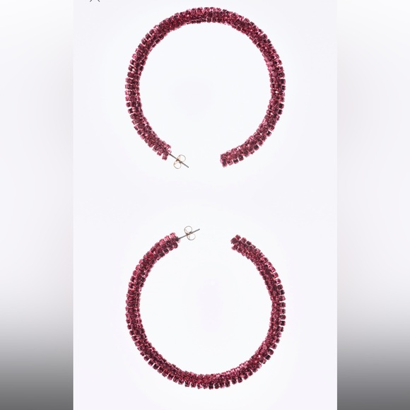 NWT Barbie™️ 💕The Movie x Zara Pink Hoop Earrings NWT - Picture 2 of 4